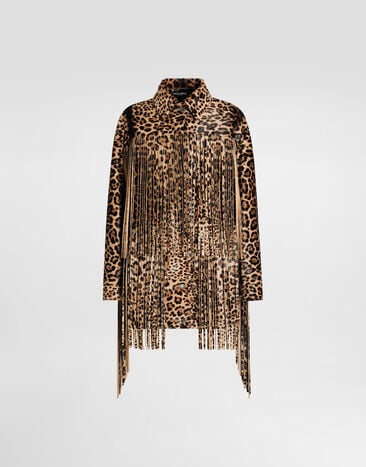 Dolce & Gabbana Leopard-print fringed jacket Multicolor F9T45LHULXR