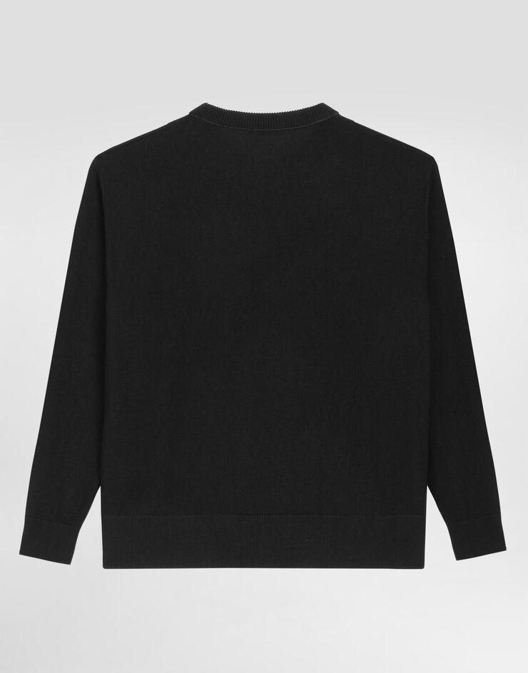 Dolce & Gabbana Smooth knit pullover Black L4KWE2JDVG4
