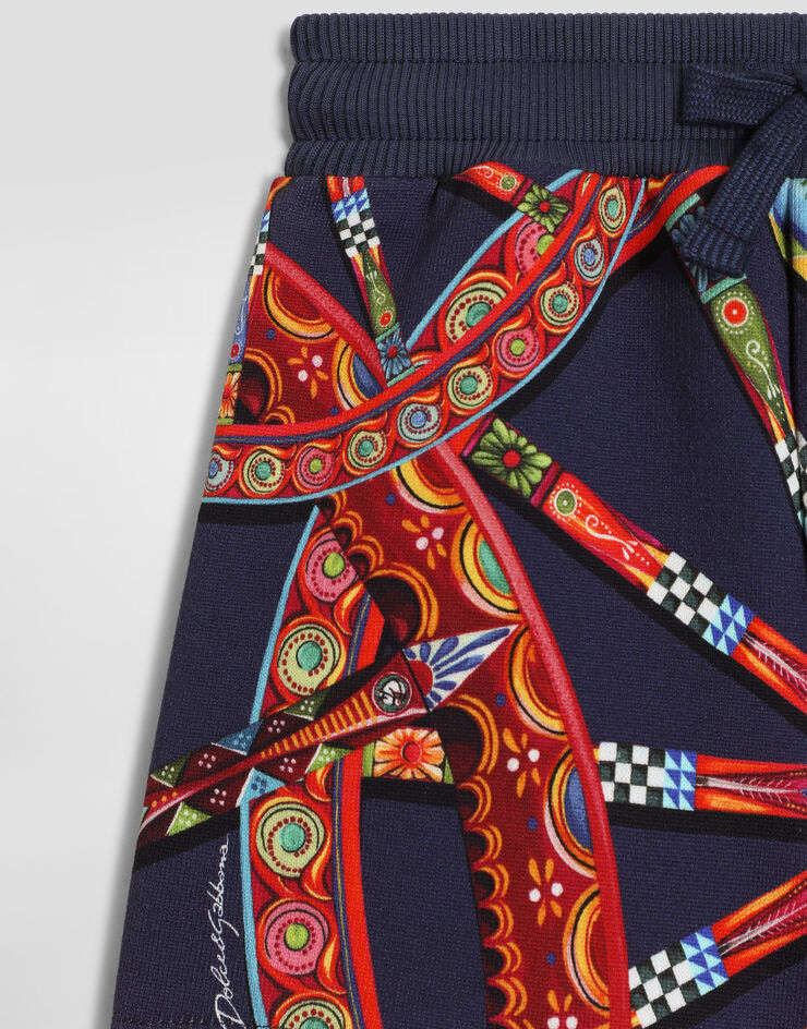 Dolce & Gabbana Carretto-print fleece bermuda shorts Multicolor L1JQXRHS7RG