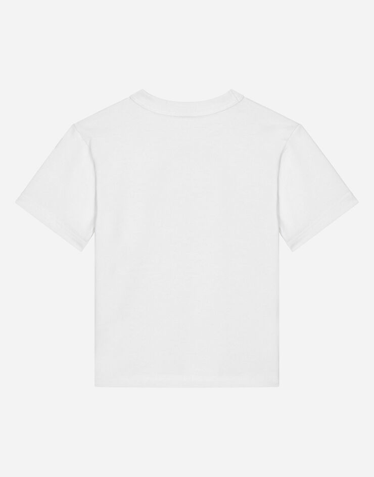 Dolce & Gabbana Jersey T-shirt with DG logo patch White L4JTAUG7D9L