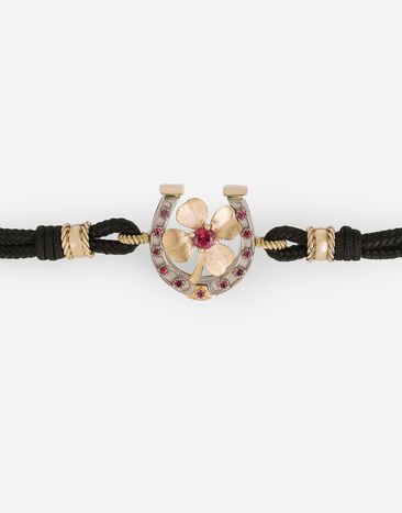 Dolce & Gabbana Sicily woven bracelet with 18-karat yellow gold pendant Gold WBLG3GWYER1