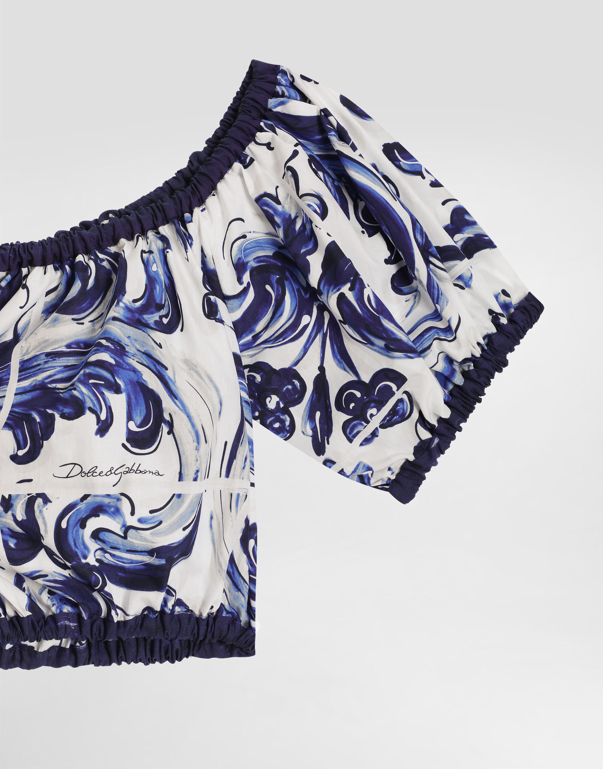 Majolica-print cotton top - thumbnail 6