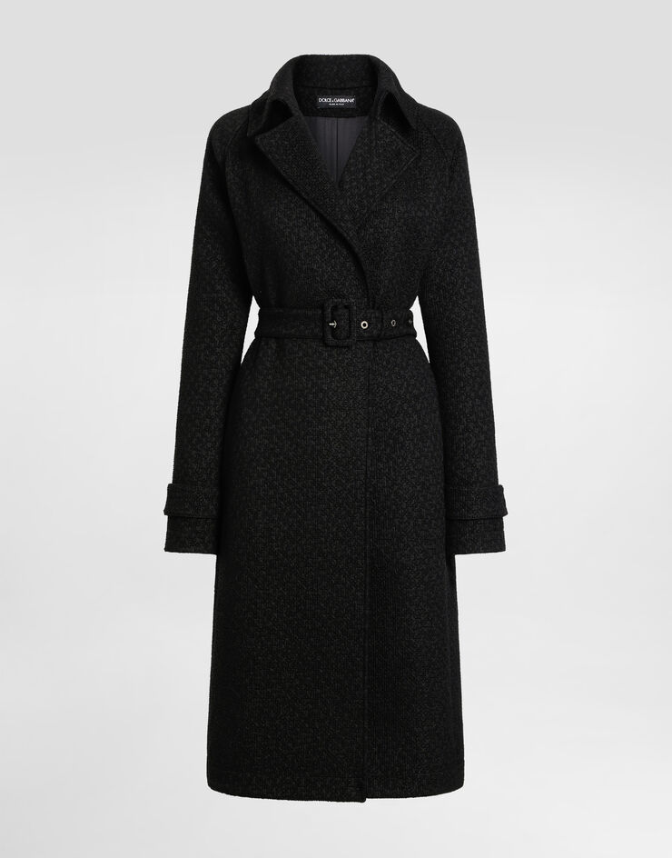 Dolce & Gabbana Tweed trench coat Black F0W3GTHUMUA