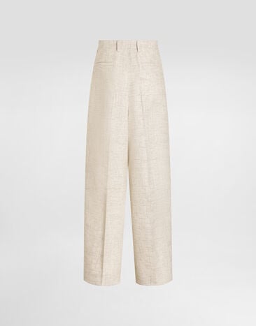 Dolce & Gabbana Hose aus leinen und viskose in tweed-optik Multicolor GP20WTHUMWB