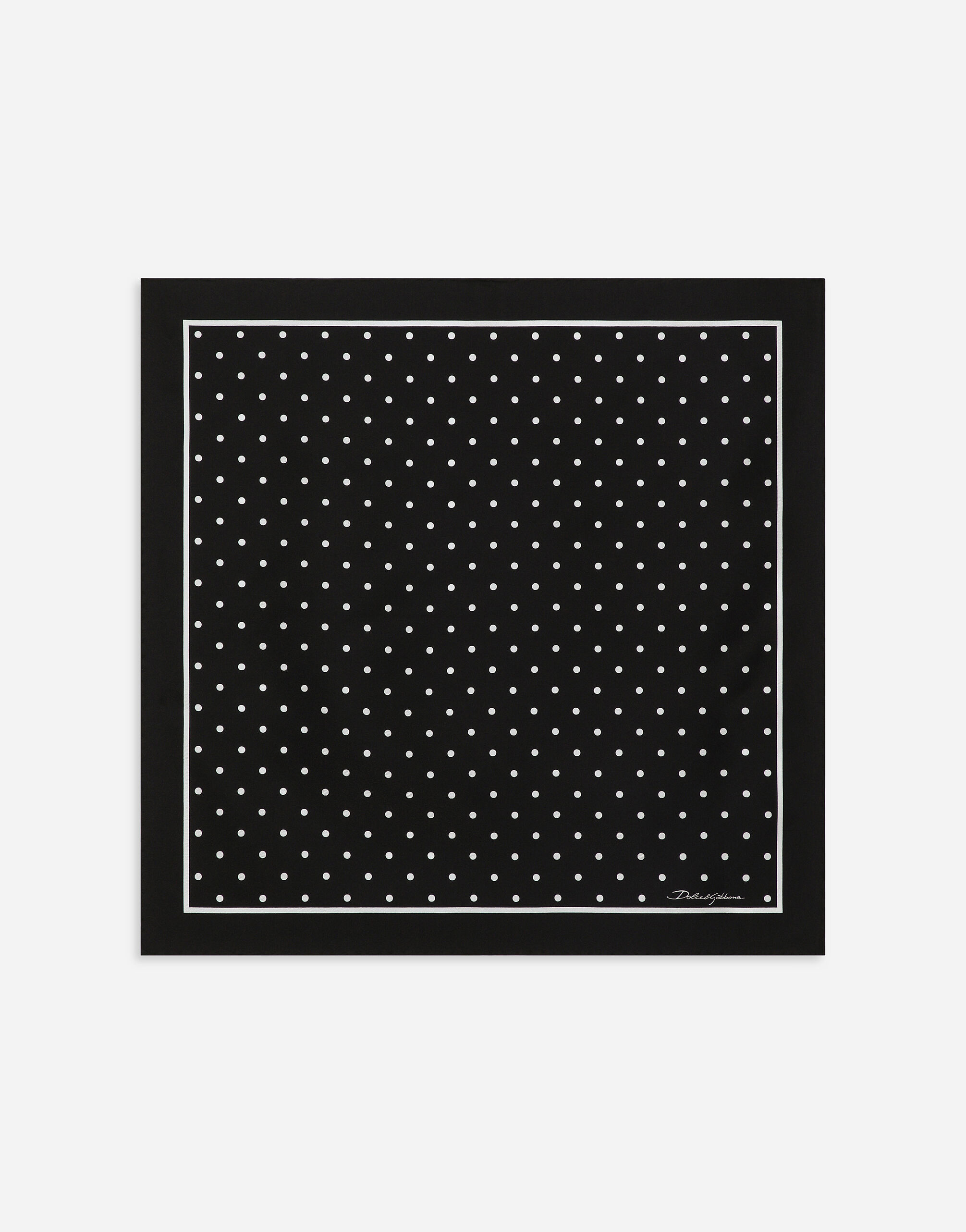 Dolce & Gabbana Silk twill scarf with polka-dot print (50x50) Black F290XTFU28D