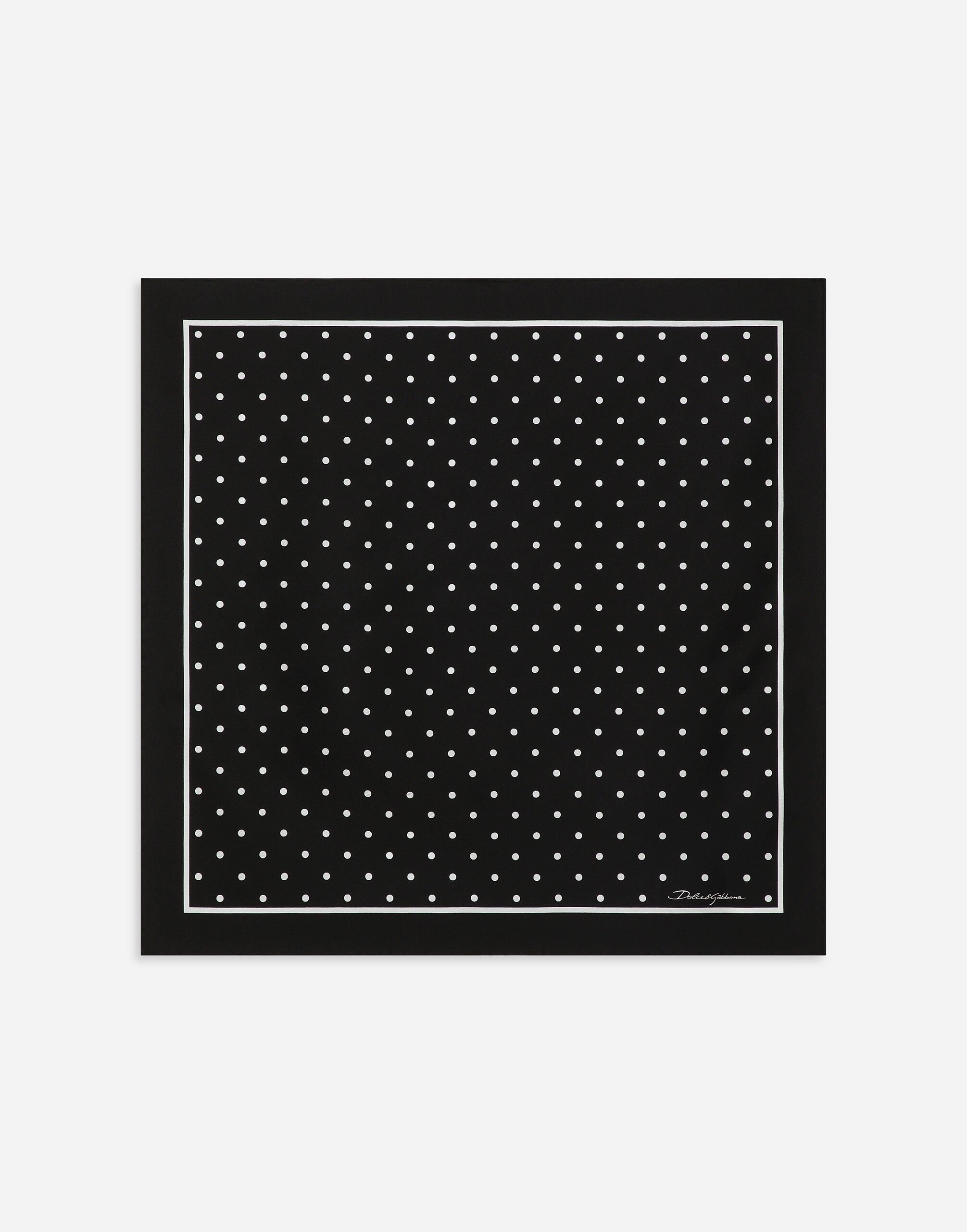 Silk twill scarf with polka-dot print (50x50) in Print for