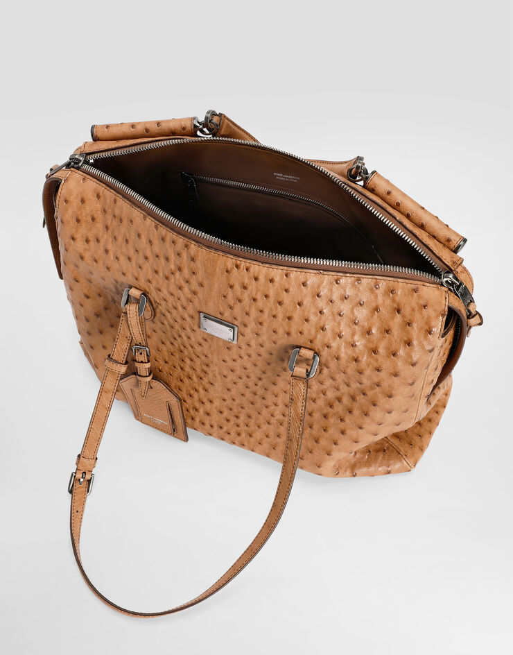 Dolce & Gabbana Vittoria ostrich leather handbag Beige BM7825A8B06