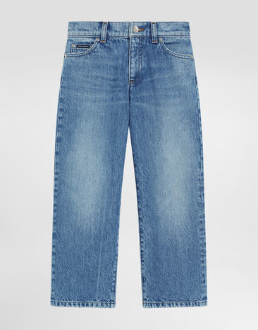 Dolce & Gabbana 5-pocket denim jeans with branded tag Grey L4JPJPG7N2A
