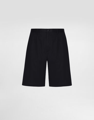 Dolce & Gabbana 로고 태그 스트레치 코튼 쇼츠 블랙 GVC4HTFUFMJ