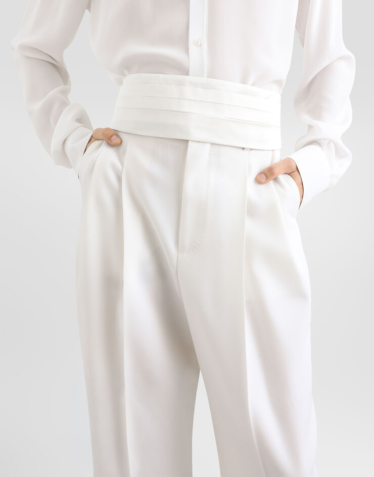 Dolce & Gabbana Wool Tuxedo trousers Dolce & Gabbana Wool Tuxedo trousers White GP17FTFU27K