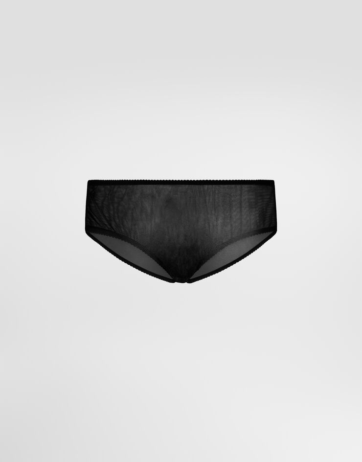 Dolce & Gabbana Tulle briefs with lace inlay Black O2A15TON02W