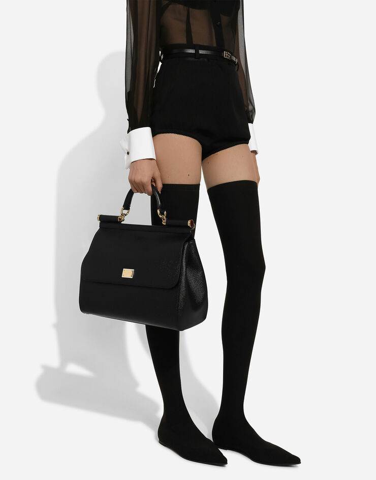Dolce & Gabbana Большая сумка Sicily с короткой ручкой черный BB6015A1001