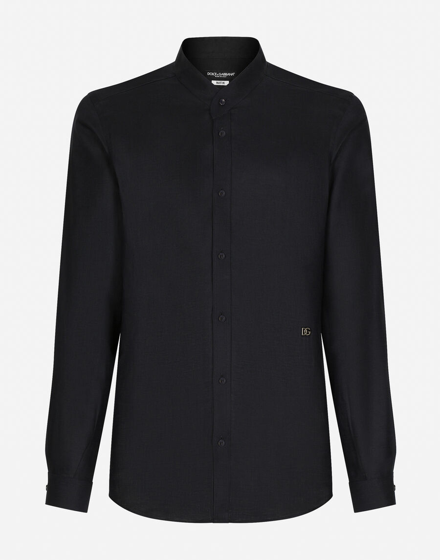 Linen Martini-fit shirt with DG hardware