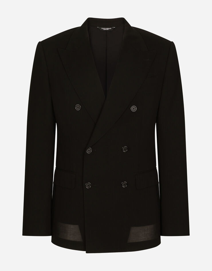 Dolce&Gabbana ダブルブレスト アンコンストラクテッドブレザー ウールガーゼ ブラック G2SO1TFU2MM