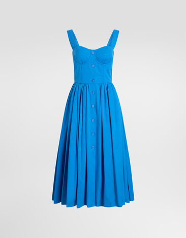 Dolce & Gabbana Kleid aus Baumwolle Dolce & Gabbana Kleid aus Baumwolle Azurblau F615YTFU62Q