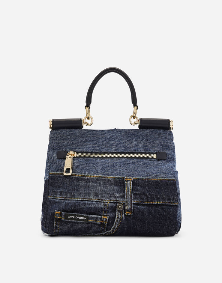 Dolce & Gabbana Sac Sicily soft petit format en patchwork de denim Denim BB7400AO621