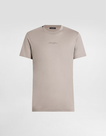 Dolce & Gabbana cotton t-shirt with embroidery patch Multicolor G8RN8ZG7NUB