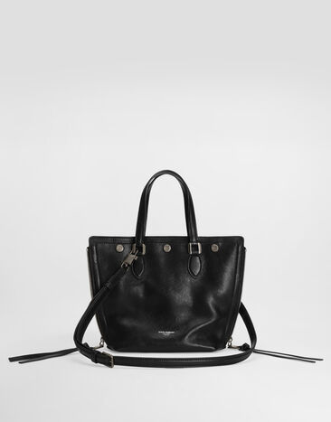 Dolce & Gabbana Atene tempesta calfskin shopping bag Black BM7890AU994