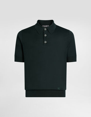 Dolce & Gabbana Silk polo shirt Green GXZ02ZJBSO5