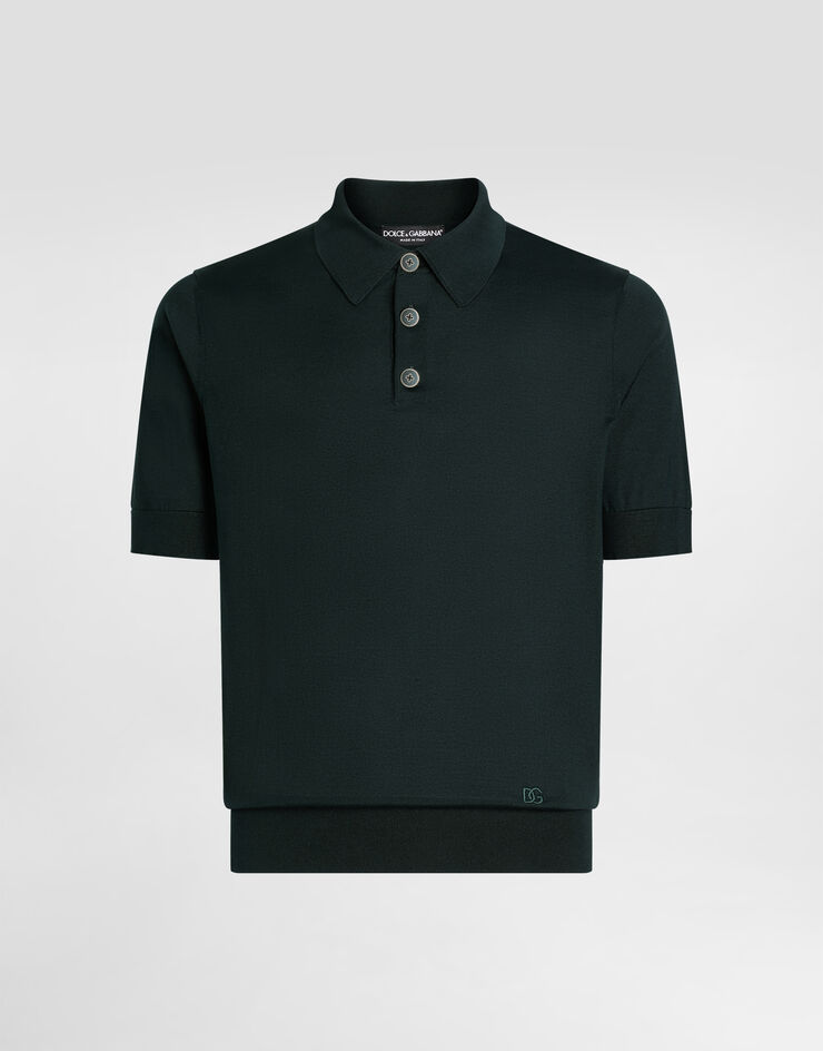 Dolce & Gabbana Silk polo shirt Green GXZ02ZJBSO5