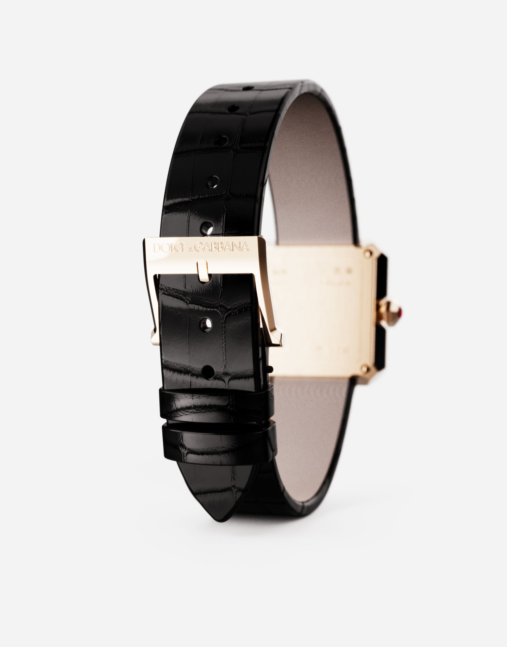 Gold watch with diamonds in Black for Women Dolce Gabbana