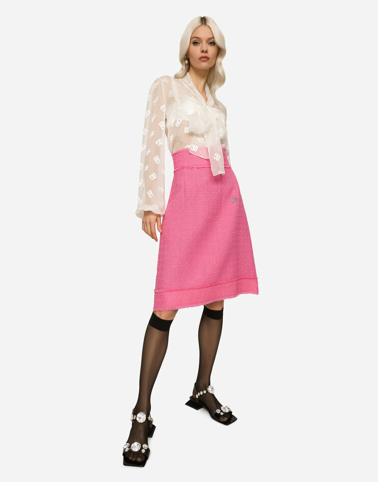 Dolce & Gabbana Falda midi de tweed raschel Rosa F4CKXTFMMHN