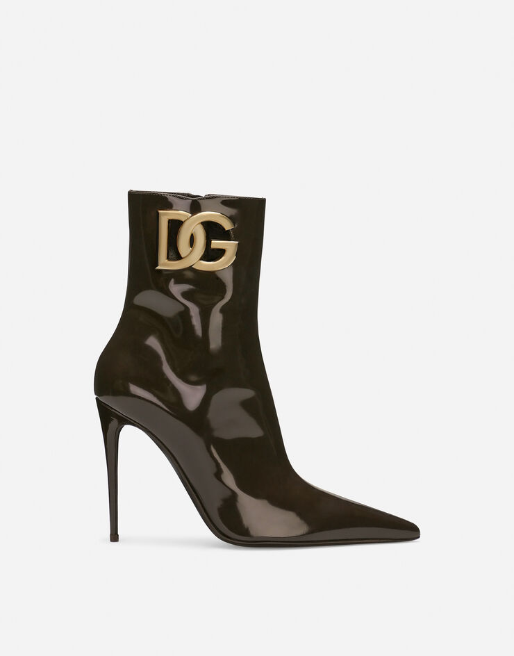 Dolce&Gabbana حذاء بوت برقبة للكاحل من جلد عجل بني CT0998A1037