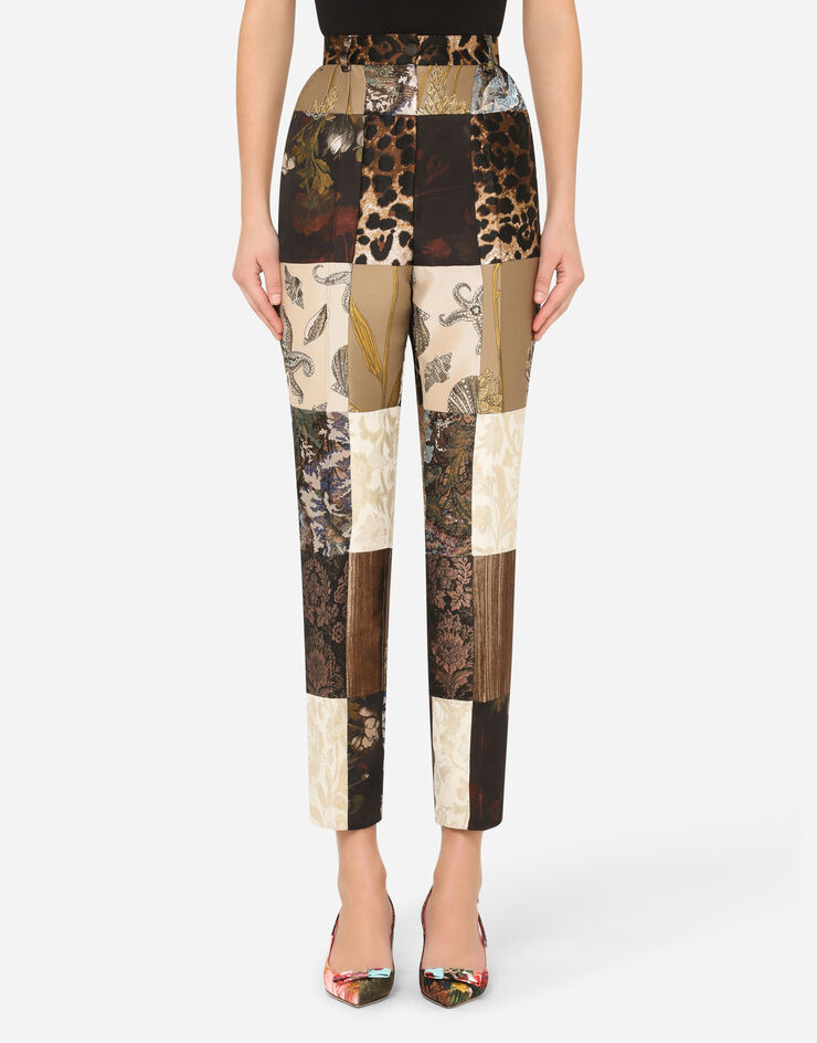 Dolce & Gabbana Patchwork jacquard pants AZUL FTAM2TGDY92