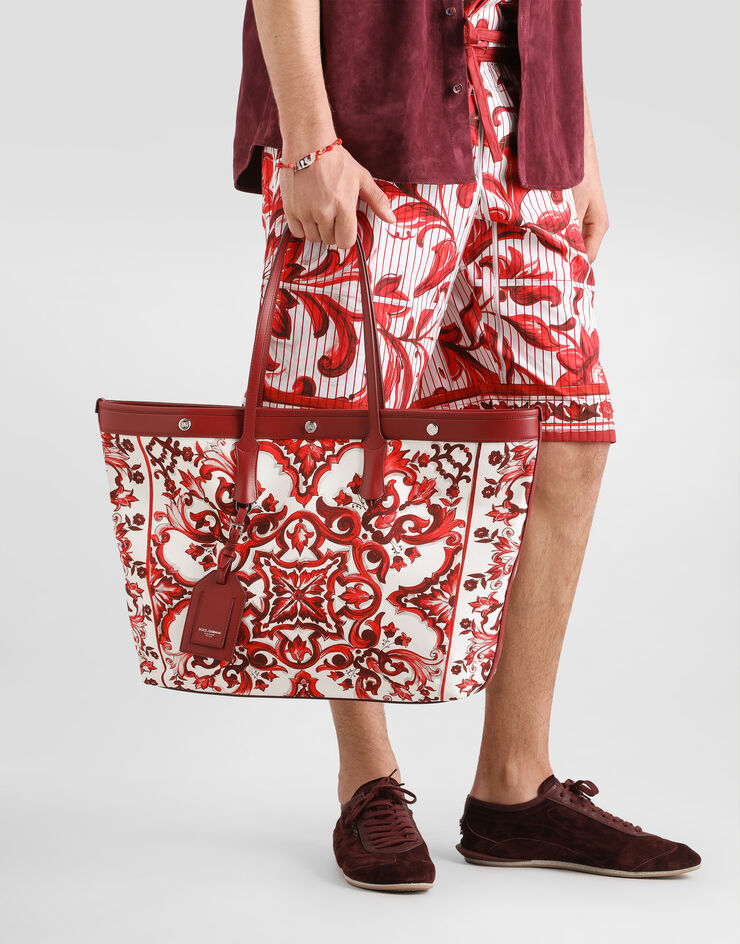 Dolce & Gabbana Atene shopping bag in majolica-print canvas Dolce & Gabbana Atene shopping bag in majolica-print canvas Multicolor BM7806A0642