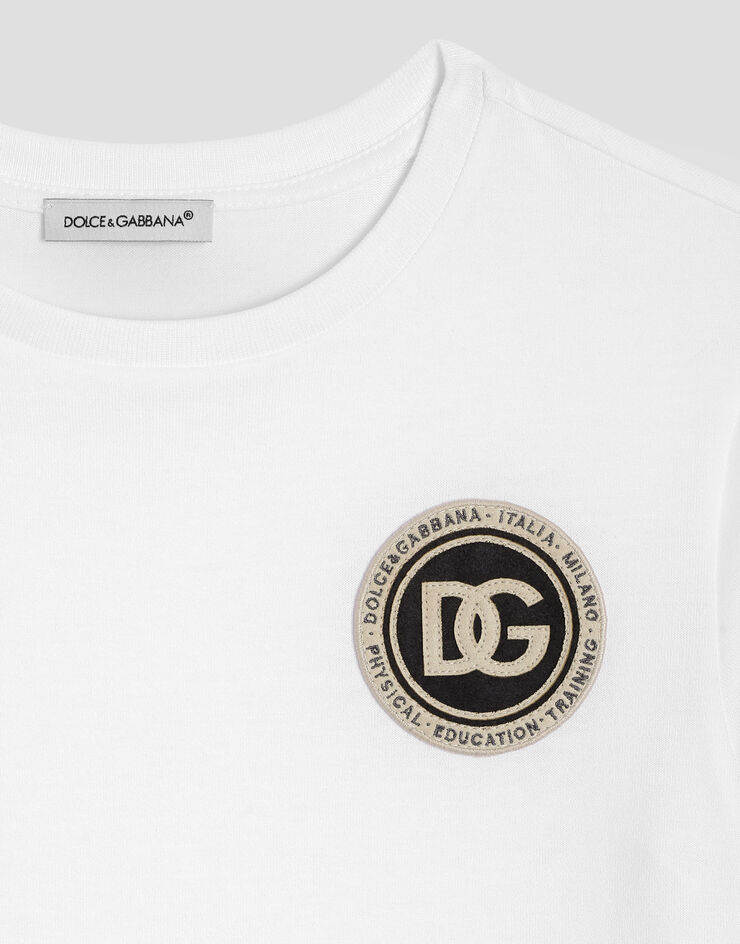 Dolce & Gabbana Jersey t-shirt with patch Dolce & Gabbana Jersey t-shirt with patch White L4JTHUG7P1P