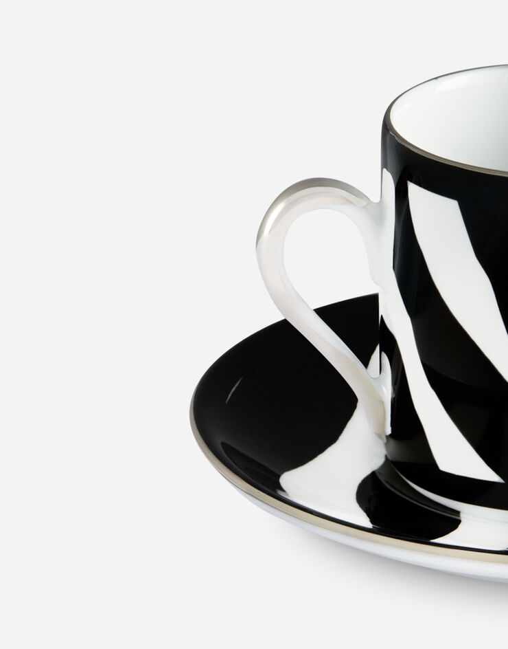 Dolce & Gabbana Tasse à Café avec Soucoupe en Porcelaine Multicolore TC0092TCA70