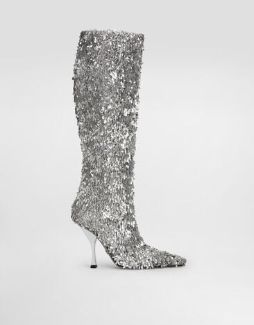 Dolce & Gabbana Drop sequin boots Silver CU1294AY641