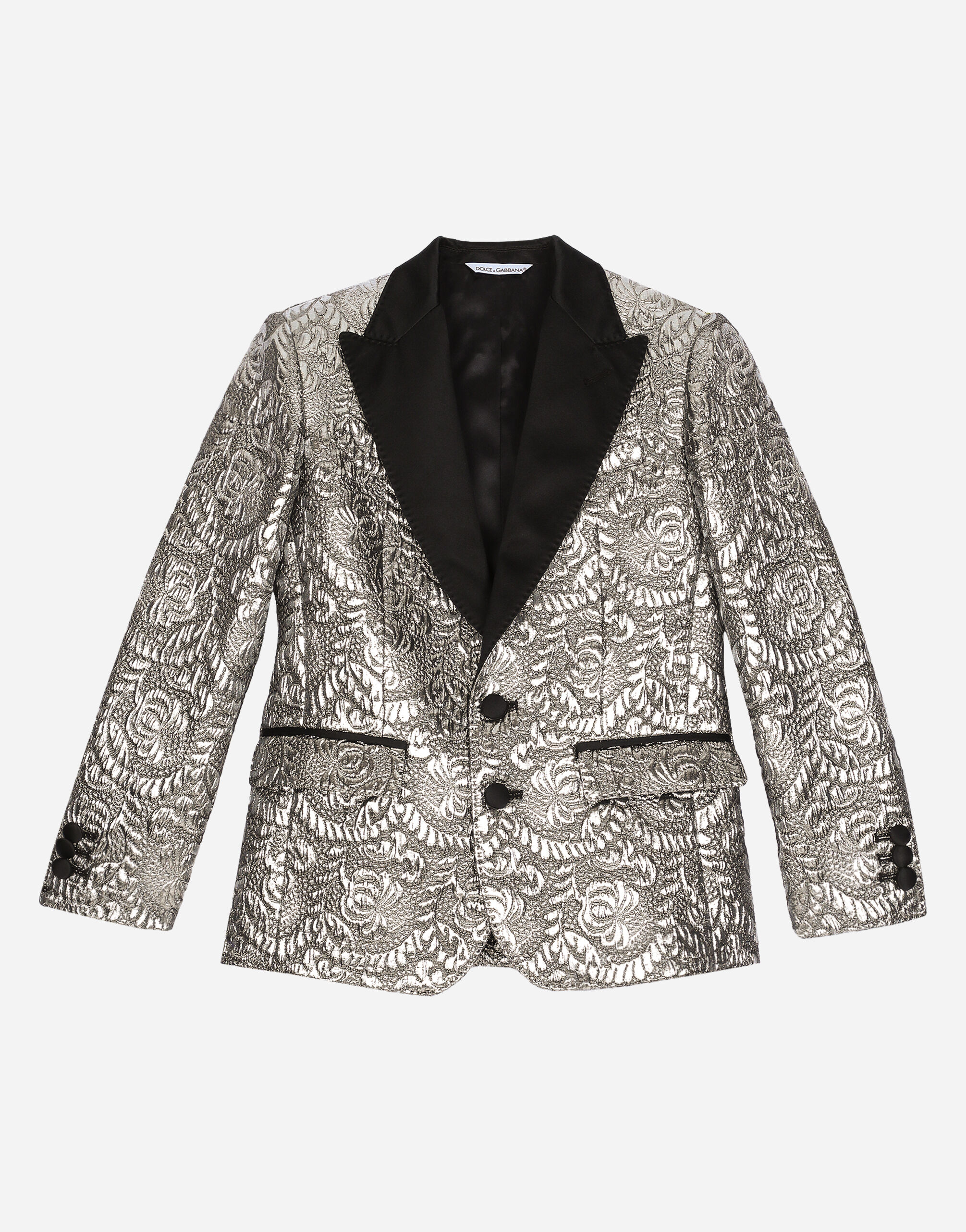 DolceGabbanaSpa Single-breasted foiled jacquard jacket White L43S75FUEAJ