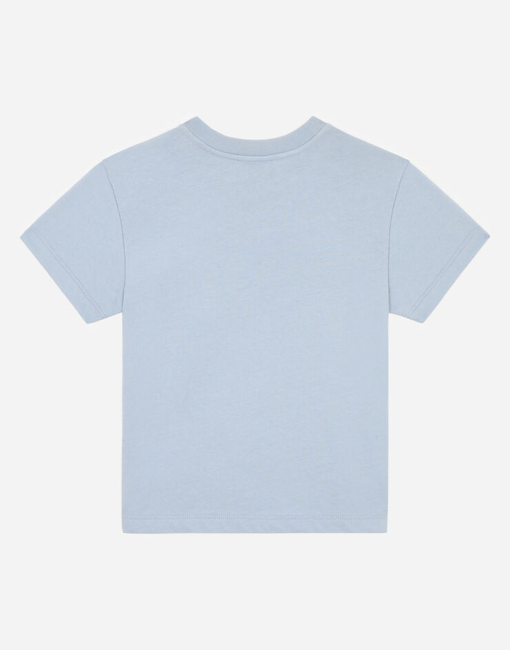Dolce & Gabbana T-shirt en jersey avec plaquette à logo Bleu Ciel L4JT7TG7OLK