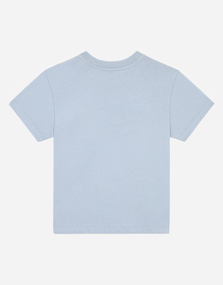 Dolce & Gabbana T-shirt en jersey avec plaquette à logo Bleu Ciel L4JT7TG7OLK