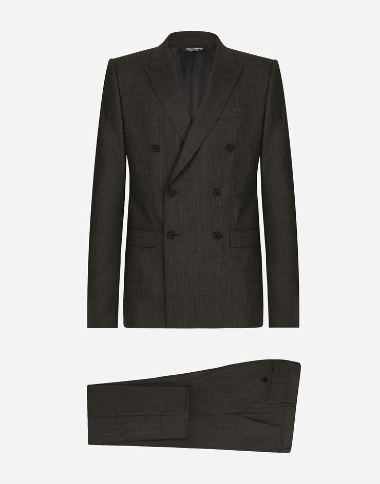 Dolce & Gabbana بدلة بقصة مارتيني وصف أزرار مزدوج رمادي GK7SMTFUBGL