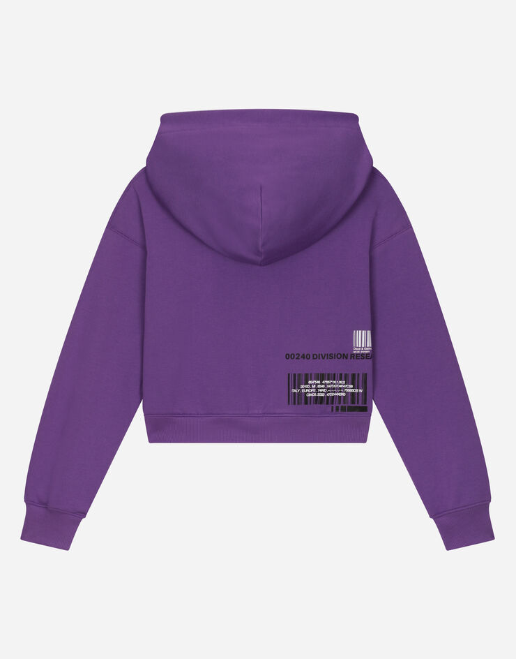 Dolce & Gabbana Jersey hoodie with DGVIB3 logo Purple L8JWAOG7M6W