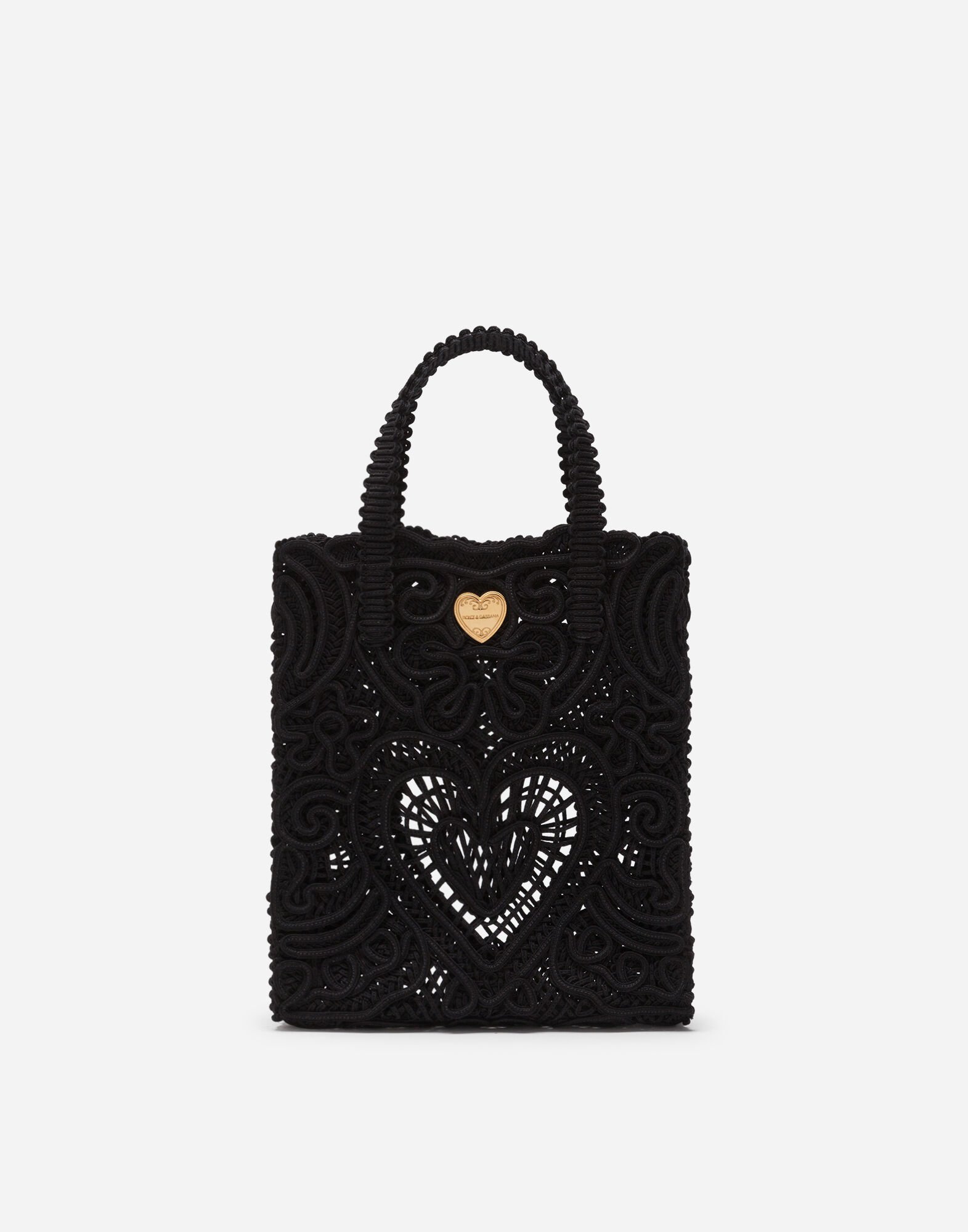 Dolce & Gabbana Small cordonetto lace shopper Gold/Black WEDC2GW0001