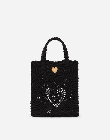 Dolce & Gabbana Shopper pequeño con bordado cordonetto Dorado/Negro WEDC2GW0001