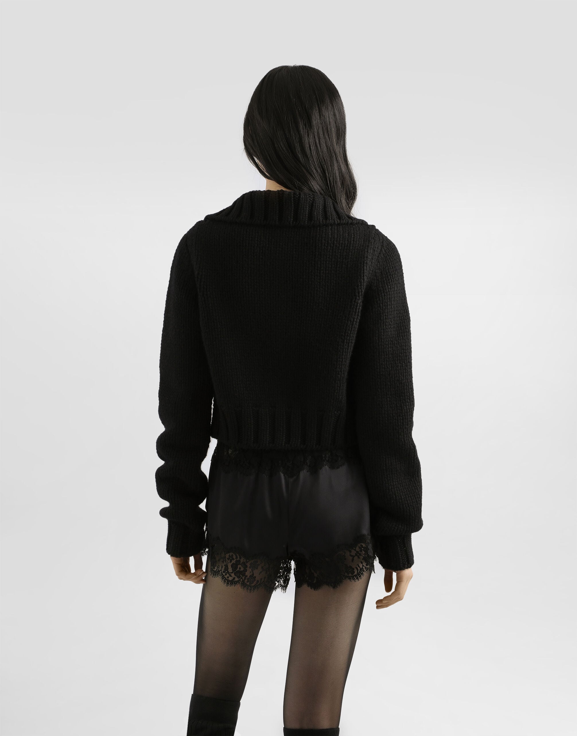 Virginwool and cashmere cardigan - thumbnail 5
