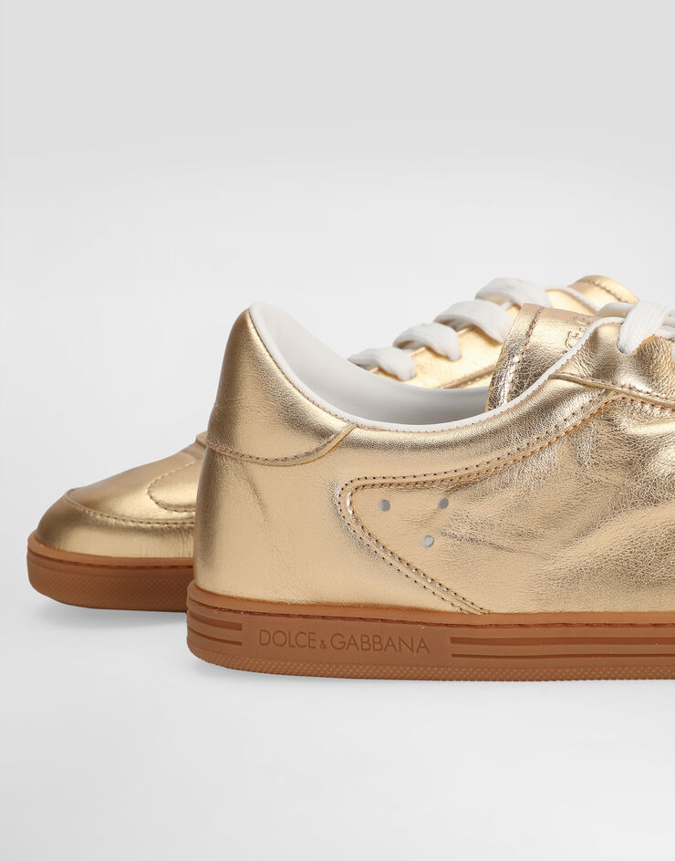Dolce & Gabbana Saint Tropez foiled leather sneakers Gold CS2255A3H57