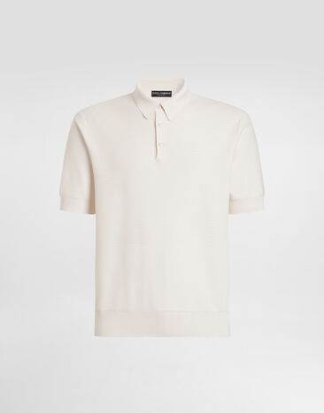 Dolce & Gabbana Polo shirt in fine-gauge silk White GXZ02ZJBSPR