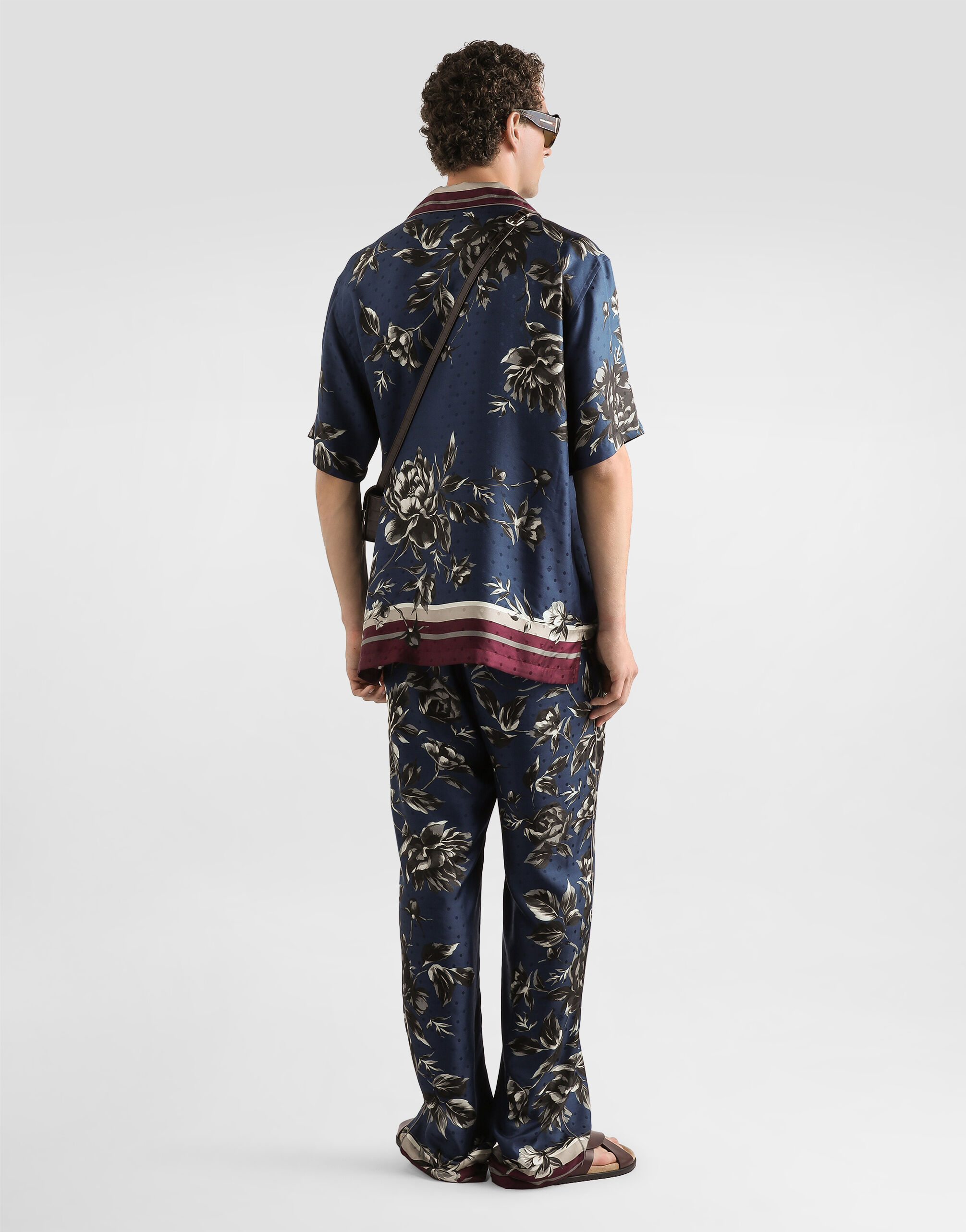 Peony-print vanity twill trousers - thumbnail 3