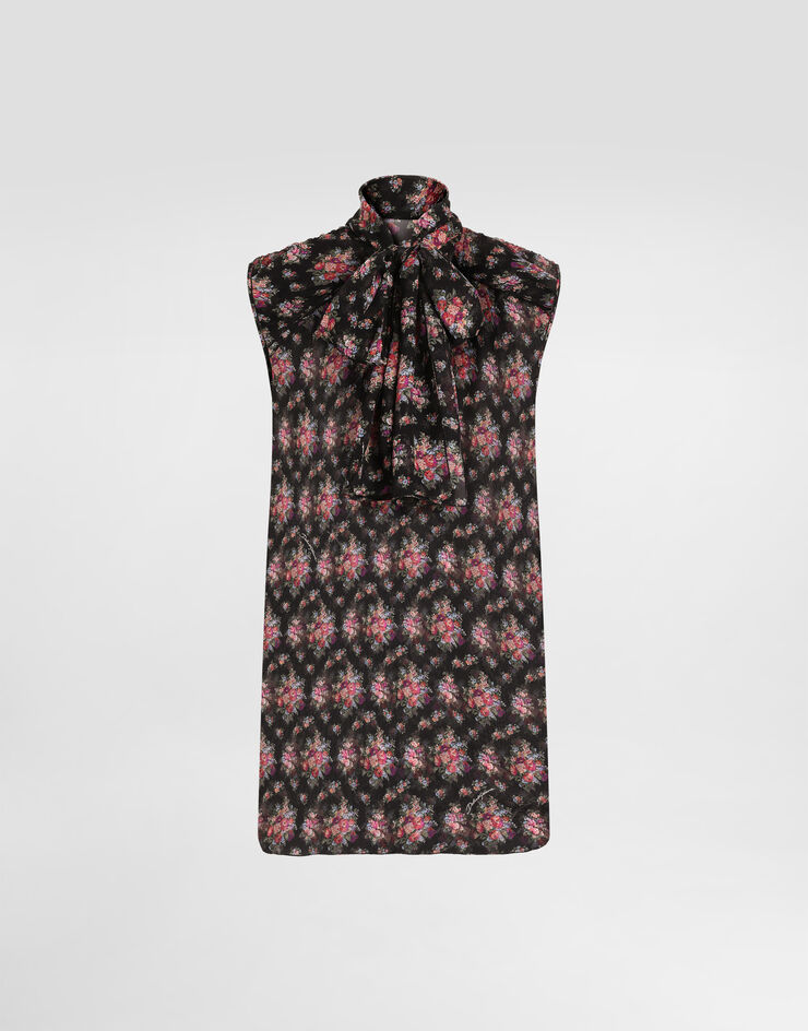 Dolce & Gabbana Small flower bouquet-print chiffon top Multicolor F7BJ8TIS10F