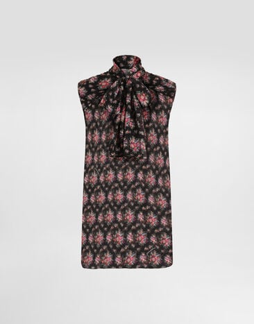Dolce & Gabbana Small flower bouquet-print chiffon top Dolce & Gabbana Small flower bouquet-print chiffon top Multicolor F7BJ8TIS10F