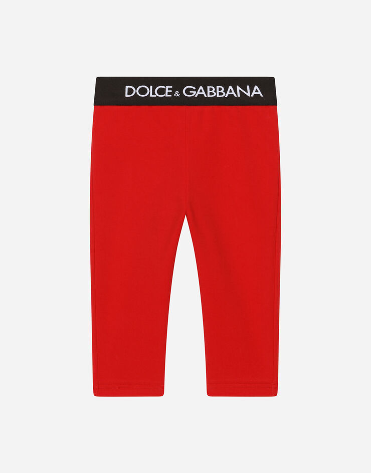 Dolce & Gabbana Leggings aus Interlock mit Logo-Gummiband Rot L2JP3JG7E3Y
