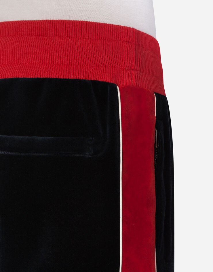 Dolce & Gabbana VELVET JOGGING PANTS BLUE GYUPATFUVJC