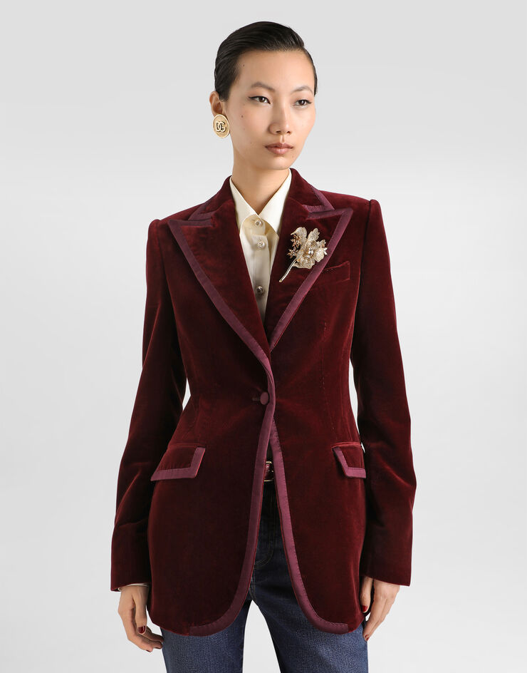 Dolce & Gabbana 西装外套 天鹅绒 Turlington 单排扣 紫 F2JATTFUVG7