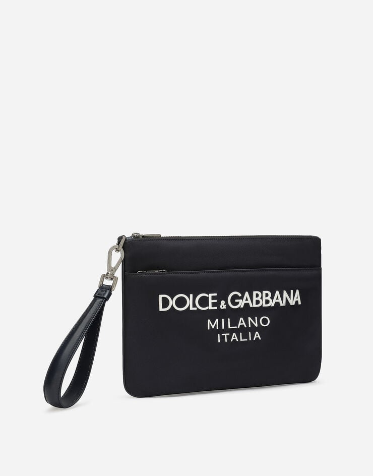 Dolce & Gabbana Pouch Bag aus Nylon Blau BP3259AG182