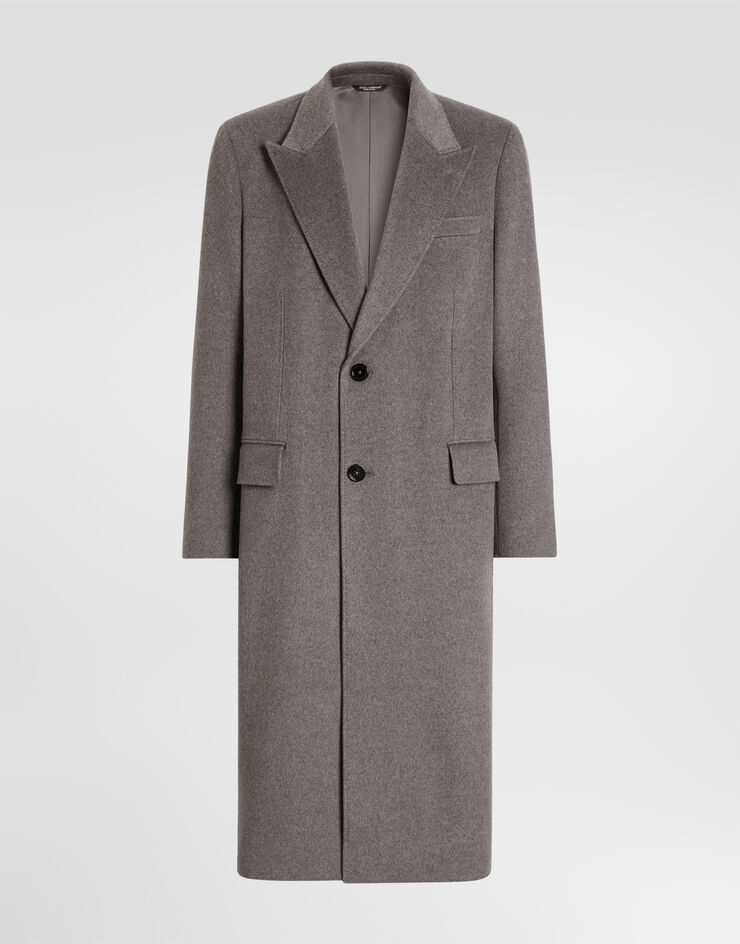 Dolce & Gabbana Abrigo cruzado en cachemir Gris G052WTFU2D1